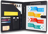 Padfolio Business Resume Portfolio Carpeta de cuero PU con portapapeles Organizador de documentos Cierre magnético y carpeta de archivos con bolsillos