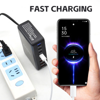 Pengisi Daya Cepat Desktop GaN 440W Multi-spesifikasi 5C3A 100W USB-C PD QC3.0 untuk Ponsel, Tablet, Laptop, Kamera, Ramah Lingkungan