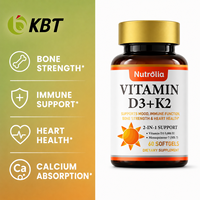 Fabrication sur mesure de compléments vitaminiques halal personnalisés, étiquette privée, gélules de vitamine D3 et K2