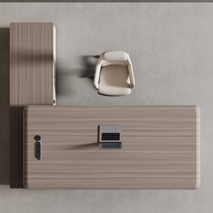 Muebles de Oficina Ejecutivos Modernos de Lujo en Forma de L, Fotos de Mesa de Oficina Moderna para Jefe, Mesa de Manicura en Forma de L con Aspiradora - Product Image 4