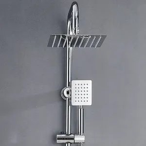 <span class=keywords><strong>Columna</strong></span> <span class=keywords><strong>de</strong></span> <span class=keywords><strong>Ducha</strong></span> Telescópica <span class=keywords><strong>de</strong></span> Acero Inoxidable con <span class=keywords><strong>Monomando</strong></span>, Desviador <span class=keywords><strong>de</strong></span> Cerámica, Efecto Lluvia, Acabado Dorado Cepillado Cromado - Product Image 5