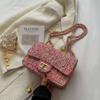 Sac à main pour femme Bolso De Dama, sac à bandoulière en tweed classique inspiré des grands créateurs, avec fermeture éclair, petit sac à bandoulière pour femme, sac à bandoulière pour l'hiver