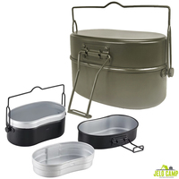 Boîte à lunch et récipient alimentaire portable 3-en-1 ultraléger en aluminium pour camping, accessoires de pique-nique, ensemble de vaisselle double couche
