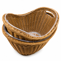 Couverture de seau en rotin PP artisanal OEM personnalisée avec isolation thermique pour seaux à glace en acier inoxydable