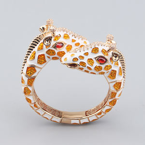 LX0458 Bracelets de bijoux africains de luxe en or pour femmes Bijoux fins à la mode avec breloque <span class=keywords><strong>girafe</strong></span> en zircone cubique - Product Image 4
