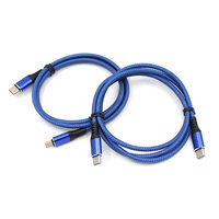 Câble de charge rapide 2-en-1 USB-C vers USB-C, design en maille filet, 60W PD, tressé en nylon, pour iPhone 16 17