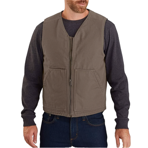 Chaleco de Traje Formal Negro para Hombre, Talla Grande, Cuello en V, Cierre de Cremallera, 100% Algodón, Servicio OEM, Transpirable y Ecológico - Product Image 1