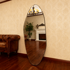 Miroir mural décoratif personnalisé, style Art déco moderne, cadre en fer, forme irrégulière, noir, taille sur mesure, durable, pour la maison et l'hôtel - Product Image 4