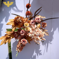Ensemble de fleurs artificielles caramel pour toile de fond, arrangement floral en soie pour mariage, événement, fête, location, vitrine de magasin