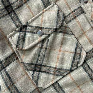 Người Đàn Ông Của Lần Lượt Xuống Cổ Áo Mùa Đông Phía Trước Logo Thoáng Khí & Windproof Sherpa Lót Nặng Flannel Áo Sơ Mi Áo Khoác - Product Image 5