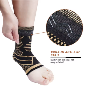Attelle de cheville de sport en cuivre pour hommes et femmes, manchon de compression de cheville en <span class=keywords><strong>nylon</strong></span> tricoté pour fasciite plantaire - Product Image 6