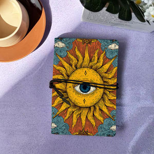 Colgante de cubierta de PU para cuaderno Vintage multiusos, ideal para notas contables con patrón de patrones de rayos de nubes de Ojos de sol en T - Product Image 1