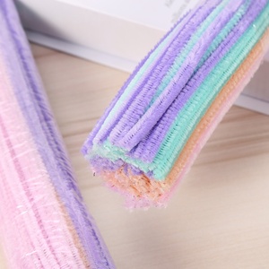 Bâtonnets torsadés multicolores style macaron TikTok Xiaohongshu, pour la création de jouets DIY pour enfants, en laine et bandes de laine en vrac - Product Image 3