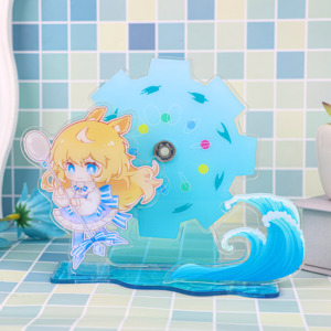 Support rotatif d'animation Personnage de dessin animé personnalisé Support de logo en acrylique Présentoir de bureau asiatique Feuille de voyageur debout en acrylique personnalisée - Product Image 6