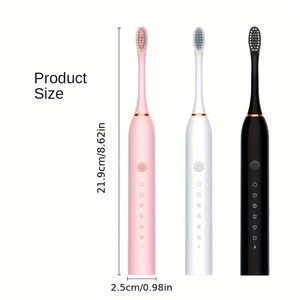Usb Rechargeable Ultrasonic <b>Electric</b> <b>Toothbrush</b> Adults Portable Travel Sonic <b>Toothbrush</b> 4 Brush <b>Heads</b> 6 Operating Modes Soft - Product Image 3