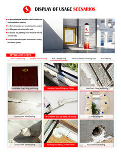 Mousse PU monocomposant à durcissement par l'humidité K66 pour basses températures -18°C ° Isolation à haute adhérence sans fissures - Product Image 4