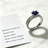 Bagues en laiton plaqué platine, pierres étincelantes élégantes pour les fêtes d'anniversaire, les mariages, les anniversaires de mariage, bijoux de mode, cadeaux