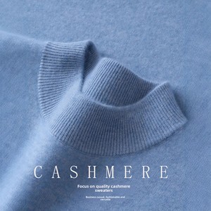 Suéter de Cachemira Baicai Rong para <span class=keywords><strong>Hombre</strong></span>, <span class=keywords><strong>Cuello</strong></span> <span class=keywords><strong>Alto</strong></span> Simulado de Doble Capa, Manga Larga, Tejido, Estilo Casual de Negocios para Invierno - Product Image 3