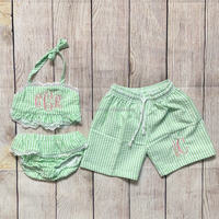 Toalla de Seersucker personalizada, traje de baño para bebés, ropa de baño de una pieza, Bikini y trajes de baño para niños