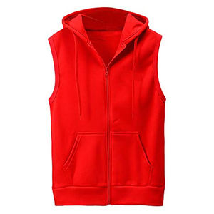 Chaleco Deportivo Personalizado al por Mayor para Hombre, Camiseta sin Mangas con Capucha, Camiseta Deportiva de Forro Polar, Poliéster/Algodón Transpirable y Resistente al Viento - Product Image 2