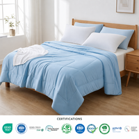 Couette rafraîchissante taille Queen GentleSoft, anti-humidité, respirante, légère, en nylon, double face, pour l'été, usage domestique