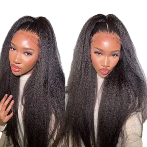 Discover Kinky Straight <b>Half</b> <b>Wig</b> Made 100% Virgin Human Hair HD Lace Lightweight Comfort Flexible Small Size - Product Image 1