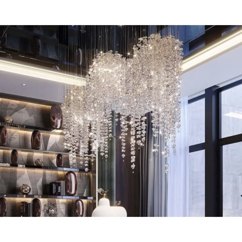 2023 Modern Italian Design Luxury Tassel Pendant Light New Large Commercial Chandelier Centerpieces Ceiling Wedding Decoration