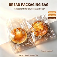 Sacs autocollants imprimés sur mesure, petits sacs transparents pour pain fait maison, sacs réutilisables pour biscuits et bonbons, emballage en plastique