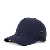 Gorra de Béisbol de 5 Paneles con Visera Curva, Diseño Liso con Puntos, Resistente al Agua, de Secado Rápido, Ajustable, para Golf, con Parche Tejido Personalizado y Bordado