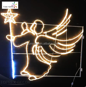 Decoraciones navideñas comerciales, árbol de Navidad LED bidimensional con ángel, farola de calle. - Product Image 2