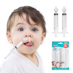 Aspirateur nasal pour bébé, type seringue, à poussée manuelle, pour soins aux nourrissons, blanc, orange, jaune, bleu, rouge, violet, rose, vert - Product Image 1