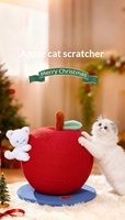 En gros : Arbre à chat en forme de pomme avec poteau à gratter en corde de sisal, lot en gros d'usine, pack de conception et d'approvisionnement en vrac