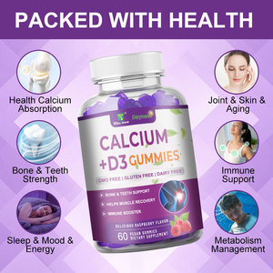 Gomitas de Calcio D3 de Alta Absorción, 60 Gomitas Veganas con Magnesio y Zinc, Sin <span class=keywords><strong>Gluten</strong></span>, Favorecen <span class=keywords><strong>la</strong></span> Recuperación de Huesos, Sistema Inmunitario y Músculos - Product Image 3