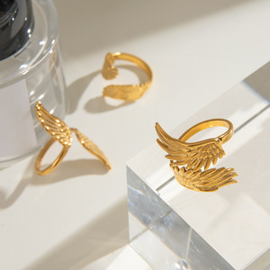 Wing Shape Adjustable <b>Opening</b> <b>Ring</b> Gold Silver Tone Unisex Fashion Jewelry Gift - Product Image 3