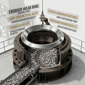 Nouvel Anneau de Torche Forgé pour Concasseur HP500, Pièces Détachées pour Brise-roche, Exploitation Minière du Charbon, Acier, Certifié ISO9001, Usage Intensif - Product Image 1
