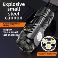 Lampe torche LED tactique multifonctionnelle de camping miniature portable en plastique Howlighting, rechargeable par USB