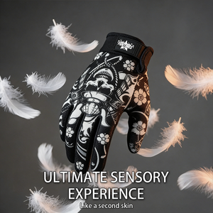 FUNTIMES Guantes de dedo completo con diseño de <span class=keywords><strong>tatuaje</strong></span> japonés y diseño de flor de <span class=keywords><strong>cerezo</strong></span> en las puntas de los dedos para hombres/mujeres - Product Image 3