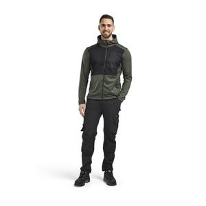 BLAKLADER - 354025334199S Sudadera con capucha con cremallera larga Otoño verde/Negro-EAN 7330509868805 WORK HOODIES - Product Image 3