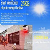 Lampu Strobo Tenaga Surya dengan Pengendali Jarak Jauh, Lampu Alarm Tenaga Surya dengan Detektor Gerakan 130db Sirene Keamanan Suara 24 Jam + Mode Malam