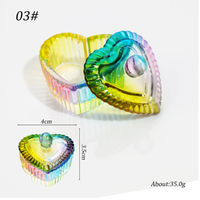 BIN vente en gros Nail Art Dappen plat acrylique liquide poudre forme de coeur Dappen bol monomère plat verre cristal tasse verrerie
