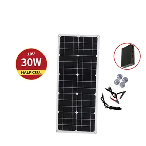 Op Maat Gemaakte Hoge Conversie 30W 18V Draagbare Flexibele Mono Zonnepaneel Solar Kit Voor Huishoudelijke Apparaten