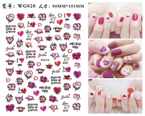 Pegatinas de Uñas con Diseño de Corazón de Amor de <span class=keywords><strong>San</strong></span> Valentín, Letras de Enamorados, Flores, Diente de León, Calcomanías de Agua, Tiras Geométricas, Deslizadores para <span class=keywords><strong>Manicura</strong></span> - Product Image 6