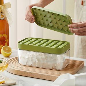 Bac à glaçons avec système de pression, qualité alimentaire, sans BPA, <span class=keywords><strong>moule</strong></span> réutilisable avec couvercle et bac de rangement pour congélateur - Product Image 5