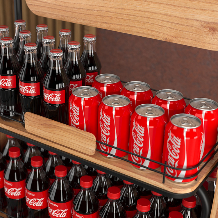 Apache 5 Layer Cola Bottle Wood Display Rack for Liquor Stores, Convenience Shops and Supermarket Beverage Promotion Zones — view 4
