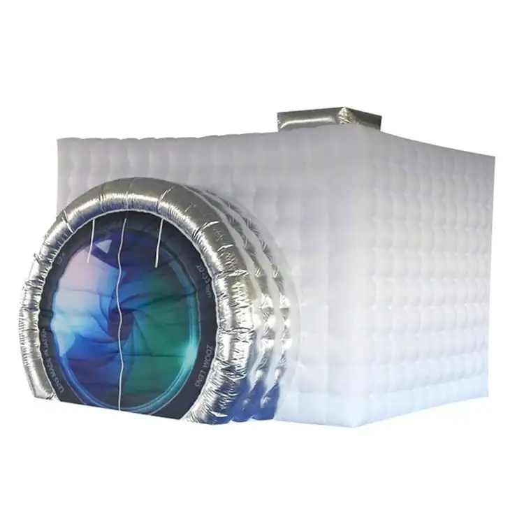 Cabina fotografica gonfiabile con cabina fotografica gonfiabile a colori bianca e dorata/a forma di fotocamera/cabina fotografica gonfiabile a LED per fotografia
