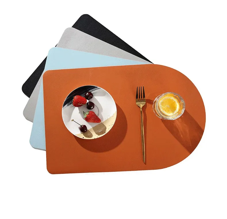 Hai mặt màu sắc khác nhau da nhân tạo PVC ăn trưa Thảm nhà hàng placemats cho bảng ăn uống hoặc trang trí đám cưới