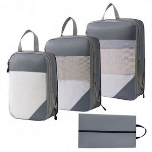 Lot de sacs de rangement en maille pour vêtements et chaussures, organisateurs de bagages de voyage personnalisés avec logo, cubes de compression pour l'emballage – Vente en gros promotionnelle - Product Image 5