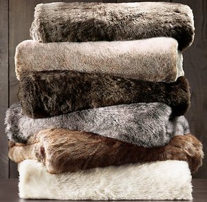 Vtt en fausse fourrure <span class=keywords><strong>de</strong></span> renard teinte <span class=keywords><strong>noir</strong></span>, luxe, cirée, pointe cirée, pour canapé - Product Image 2