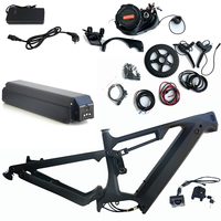 Rangka Sepeda Listrik Dengfu E22 Serat Karbon Full Suspension dengan Kit Rangka EMTB Bafang M620 48V 52V Mid Drive