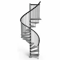 Escalier en colimaçon de luxe Escalier en arc Escalier intérieur extérieur en acier Marches d'escalier en colimaçon en métal avec marche en bois